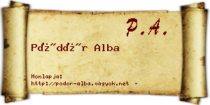 Pödör Alba névjegykártya